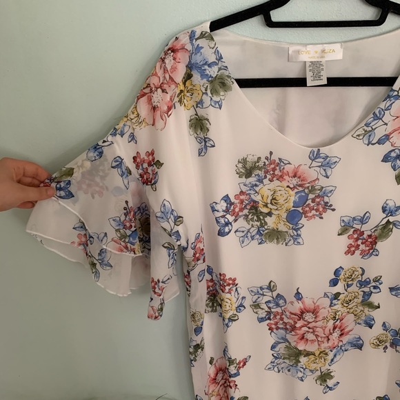 3/20$ Love Kuza-White Floral Flowy Dress-NWOT - Picture 4 of 6